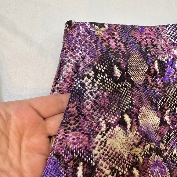 Asos Purple Snakeskin-Style Shorts Y2K-Inspired Side Zipper Size 8/Small - Picture 2 of 7